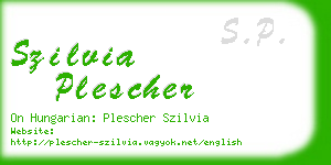 szilvia plescher business card